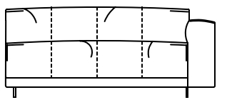 Illustration eines Sofaelements vor weißem Hintergrund freistil Rolf Benz 136