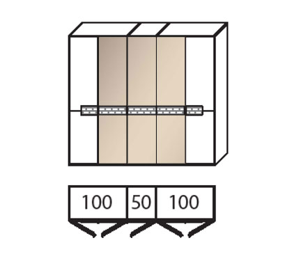 3 x Mattierter Parsolspiegeltüren bronze