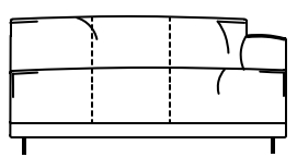 Illustration eines Sofaelements vor weißem Hintergrund freistil Rolf Benz 136