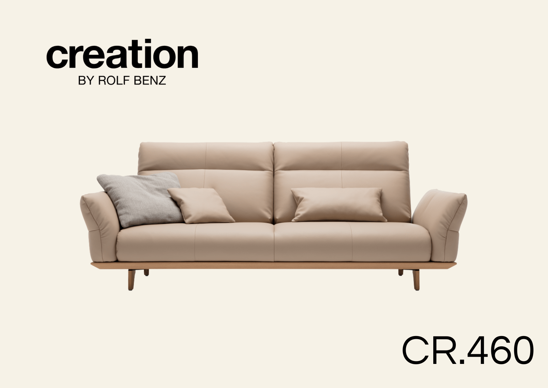 beige farbige Ledercouch