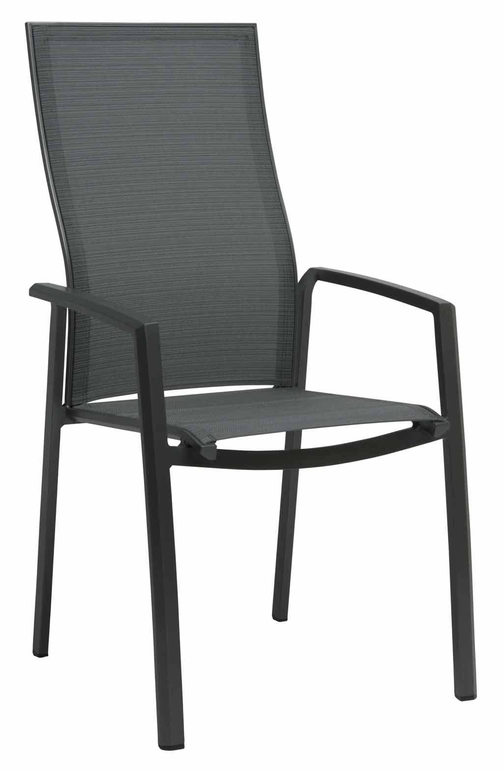 Stern. Kari | Stapelsessel | karbon | Aluminium anthrazit | hohe Rückenlehne 