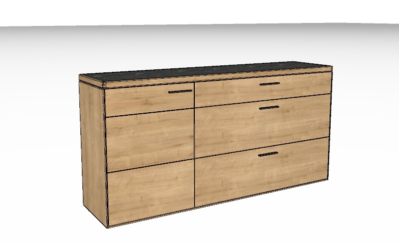 Wöstmann WM 2520 - Sideboard |  Type 2853/2854 | B: 181,9 cm | Wildeiche massiv, Keramik
