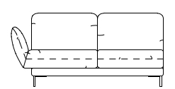 Illustration eines Sofaelements vor weißem Hintergrund freistil Rolf Benz 140