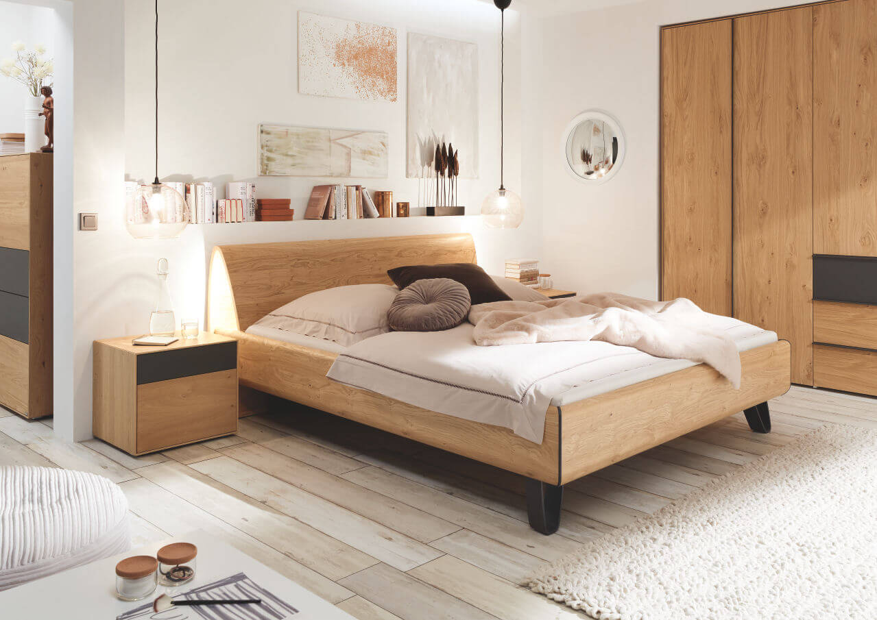 hülsta. Pulso | Bett mit Holzkopfteil 