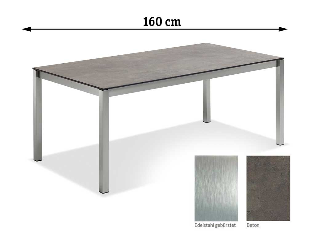 Niehoff Garden. Velina | G873 | Tisch | 160 x 95 cm | Edelstahl /HPL Beton Niehoff Garden. Velina | G873 | Tisch | 160 x 95 cm | Edelstahl /HPL Beton