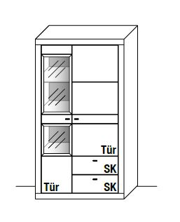 WM.A.4983 Wöstmann. Aurum | Schrank mit Schubkasten | Type 4983 / 4984 | B: 92,2 cm