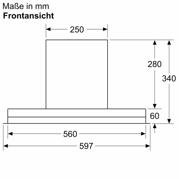 Siemens powerLine LJ67BAM60 iQ500 Integrierte Designer Abzugshaube 60 cm Klarglas schwarz bedruckt