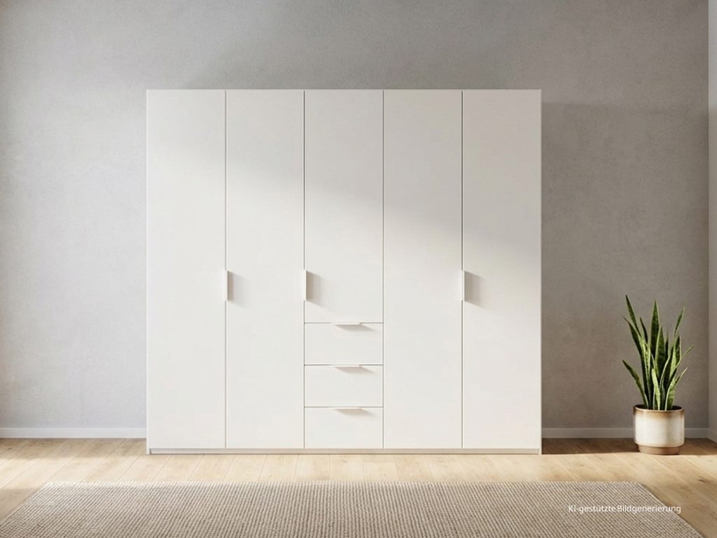 rauch BLACK - Scaletta Drehtürenschrank, 5-türig, 3 Schubkästen | B: 250, H: 223 cm | versch. Dekore, Massivholz oder Glas konfigurierbar