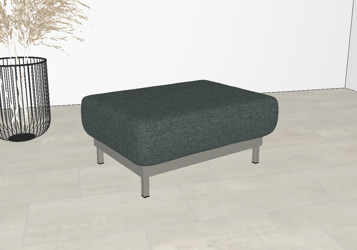 creation by Rolf Benz CR.444 - Polsterbank | 75 x 57 cm blaue polsterbank mit grauem gestell cr444 creation by rolf benz