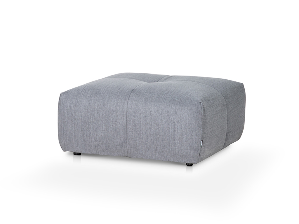 designwerk Palace - Hocker Kompakter grauer Stoffhocker für modernes Wohndesign