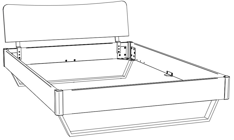 HA.5110.5564.7433 Hasena -  Lounge Bett Tresali | Holzkopfteil Wave | Metallfuß Glyn | versch. Größen & Farben konfigurierbar
