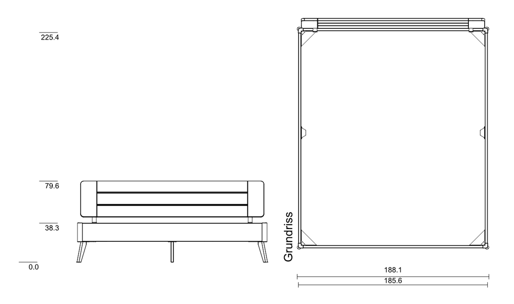 180 x 210 cm