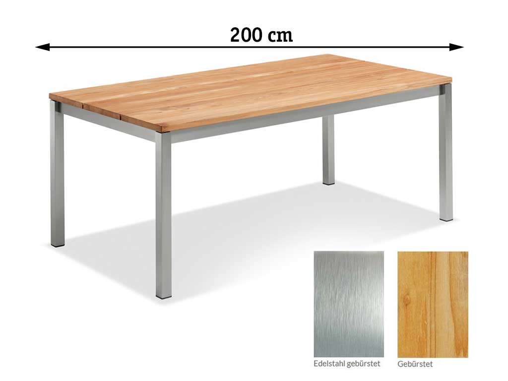 Niehoff Garden. Velina | G873 | Tisch | 200 x 95 cm | Edelstahl/Teak gebürstet Niehoff Garden. Velina | G873 | Tisch | 200 x 95 cm | Edelstahl/Teak gebürstet