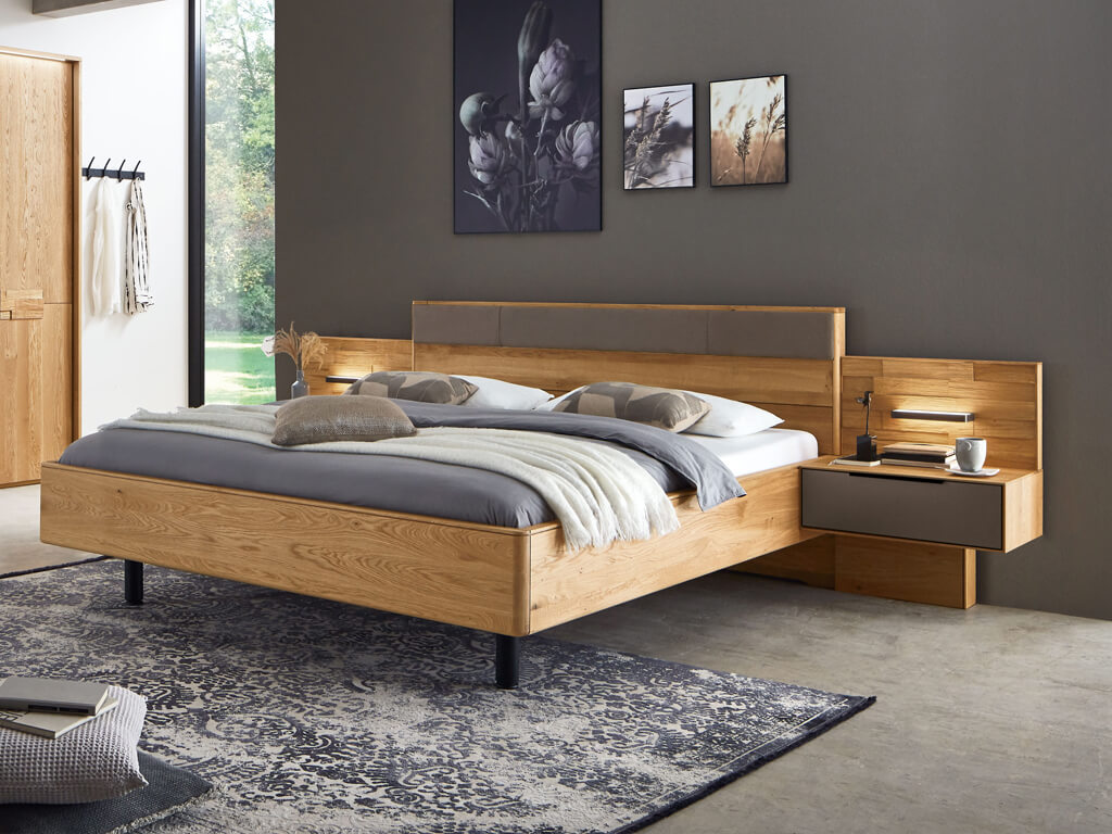 Wöstmann WSM 2800 - Bettanlage | Wildeiche massiv | konfigurierbar Massivholzbett mit Konsolen Wildeiche Akzent bronze WSM 2800 Wöstmann