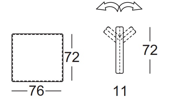 Illustration eines Kissens mit Maßangaben und Artikelbezeichnung vor weißem Hintergrund