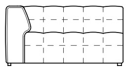 Illustration eines Sofaelements vor weißem Hintergrund