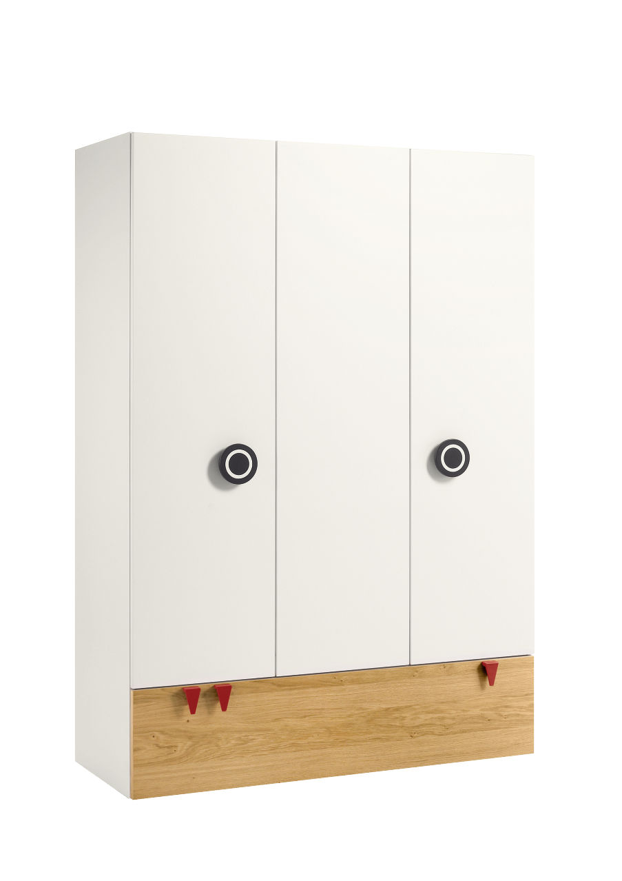 now! by hülsta. minimo | Kleiderschrank in Natureiche (Furnier), 3 Türen, 1 Schublade | B: 135 cm 