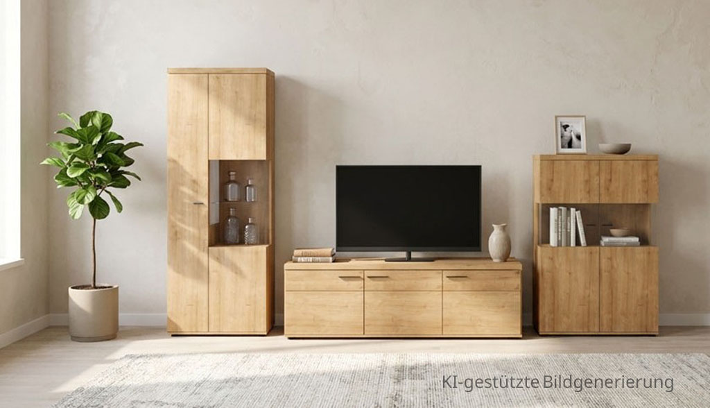 Wöstmann WM 2520 - Wohnwand | Type 0006/0106 | B: 380,7 cm | Wildeiche massiv