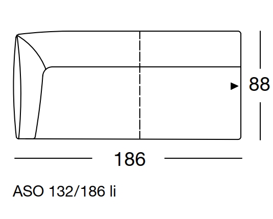 freistil Rolf Benz 132 - Anreihsofa links | B: 186 cm | ASO 132/186li