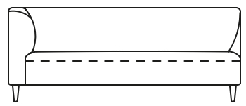 Illustration eines Sofaelements vor weißem Hintergrund freistil Rolf Benz 160
