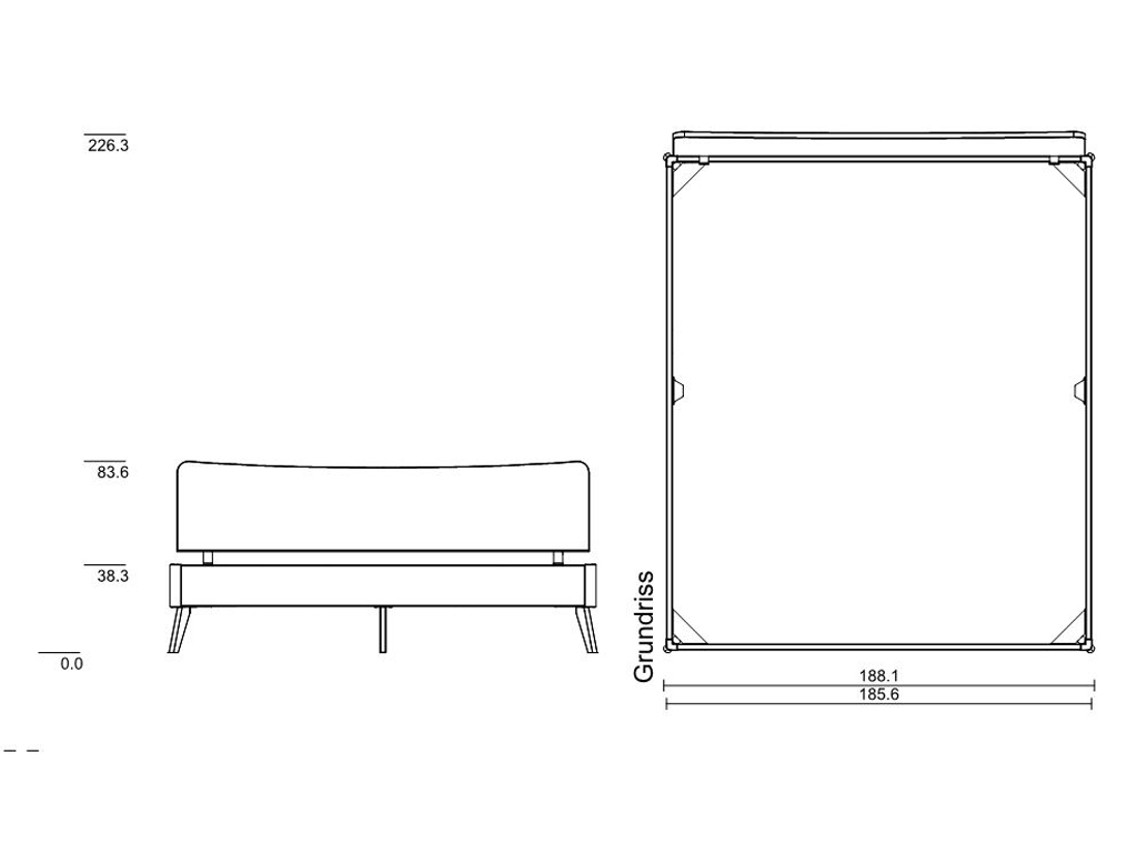 180 x 210 cm