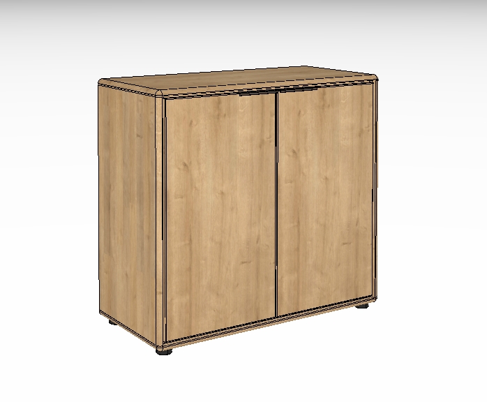 Wöstmann WSM 1600 - Kommode, 2 Türen, 1 Einlegeboden (2950) | Wildeiche massiv | 2 Größen konfigurierbar Bild eines modernen Holzschranks mit zwei Türen in hellem Holzfinish