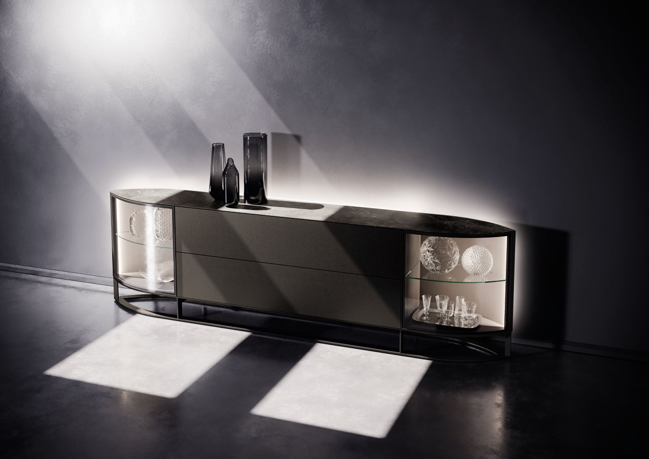 hülsta. Navis | Sideboard | B: 250,8 cm | Anthrazit/Keramik Storm nero