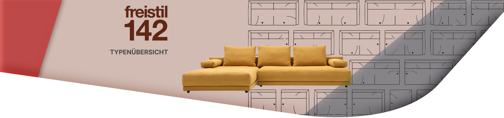 gelbe Couch auf hellbraunem Hintergrund