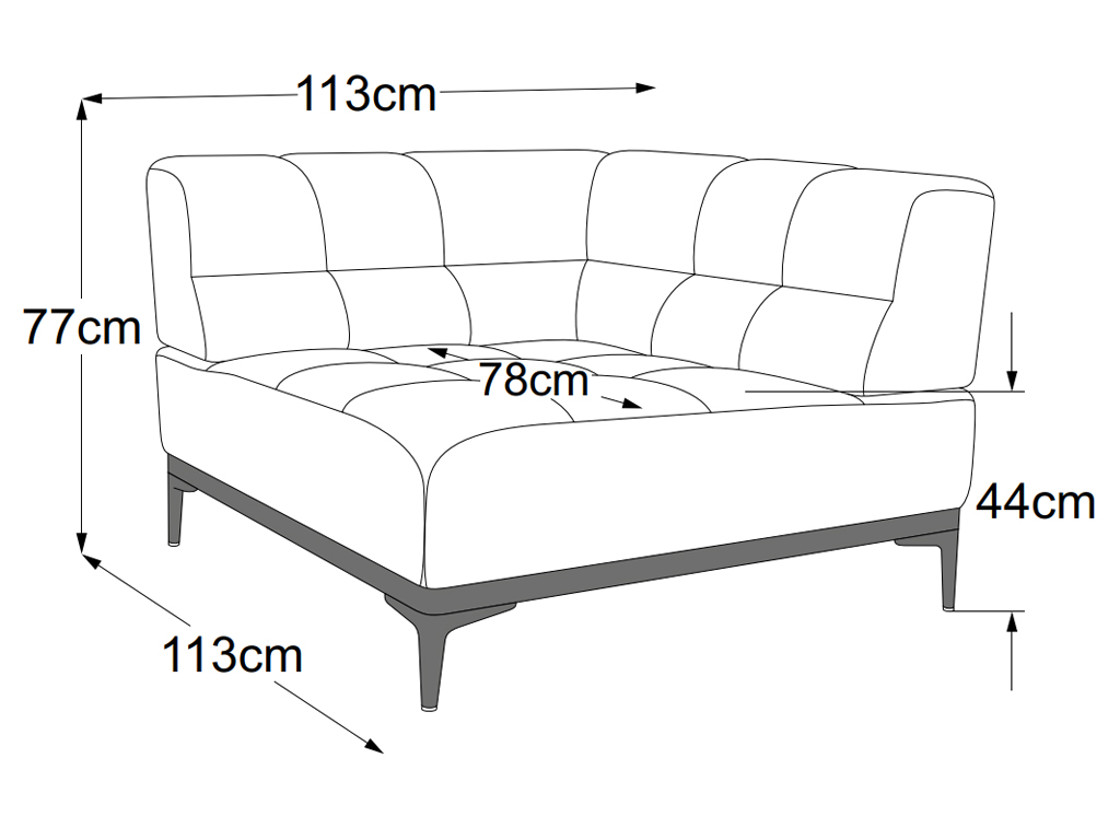 designwerk Oasis - Ecke | B: 113 cm | ohne Funktion | D115119