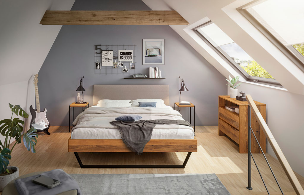 Hasena -  Trento Bett Ariana | Rahmen Trento 16 | Kopfteil Limes | Metallkufen Glyd | konfigurierbar