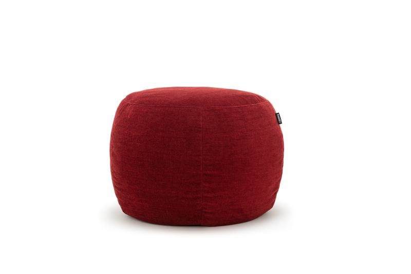 freistil Rolf Benz. 198 - Pouf rund | fest gepolstert | Ø 56 cm Runder Pouf in roter Farbe, ideal für modernes und gemütliches Ambiente