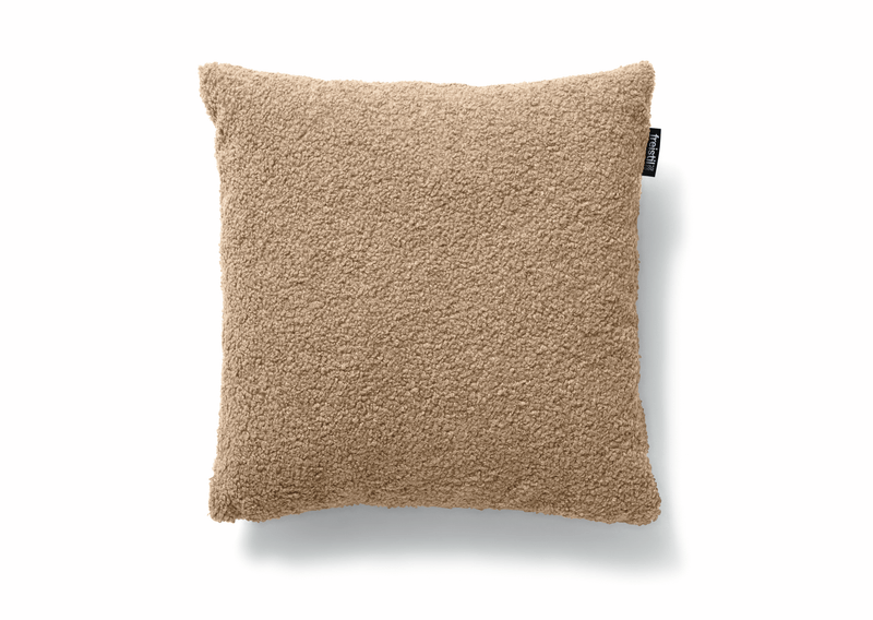 freistil Rolf Benz 173 - Polsterkissen (35 x35 cm) | Teddy Edition | 6533 braunbeige Viereckiges, beiges Dekokissen mit Fleece-Bezug