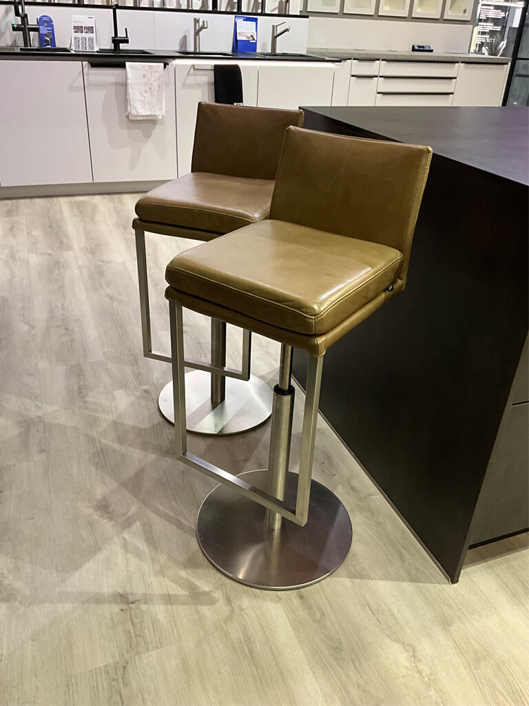 KFF TEXAS | 2x Barhocker | Leder Dakota stone