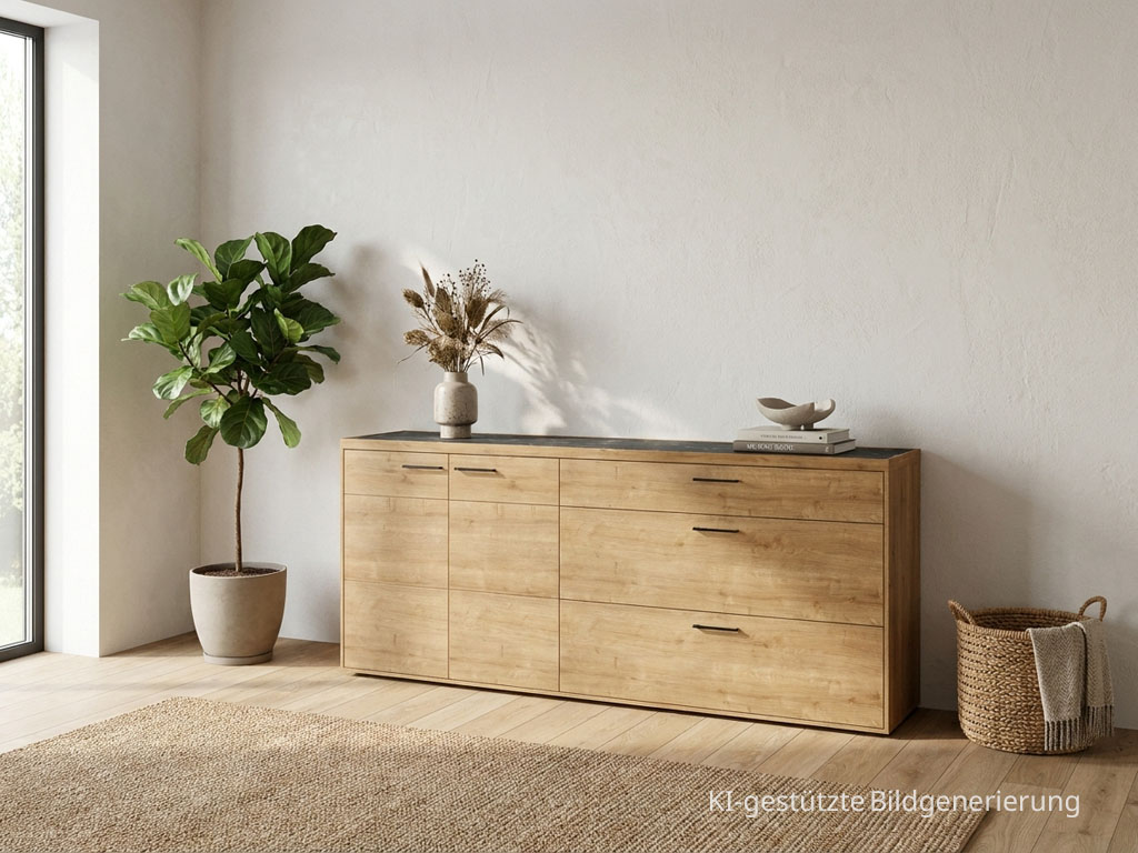 Wöstmann WM 2520 - Sideboard | Type 2173/2174 | B: 211,9 cm | Wildeiche massiv, Keramik