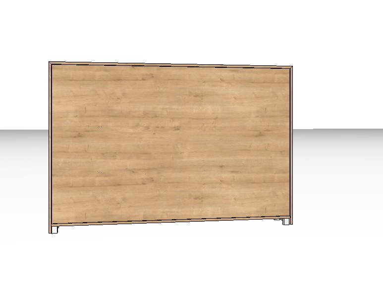 Rückansicht eines braunen Highboards vor weißem Hintergrund