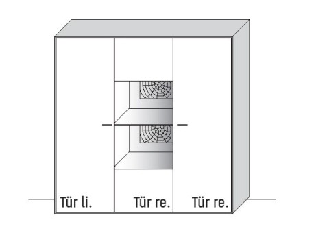 Illustration eines Highboards vor weißem Hintergrund