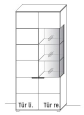 Illustration einer Vitrine vor weißem Hintergrund