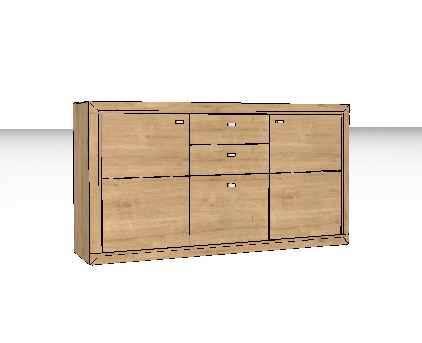braunes Sideboard vor weißem Hintergrund