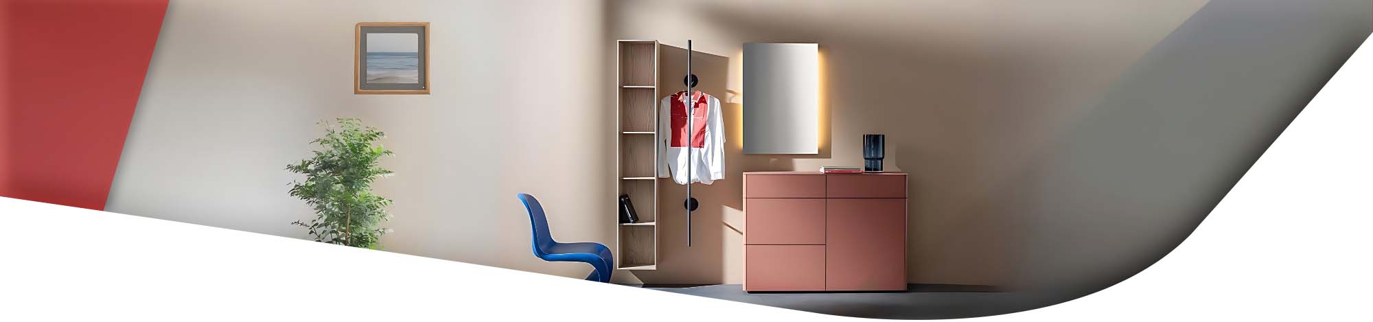 Garderobe Lachsfarben