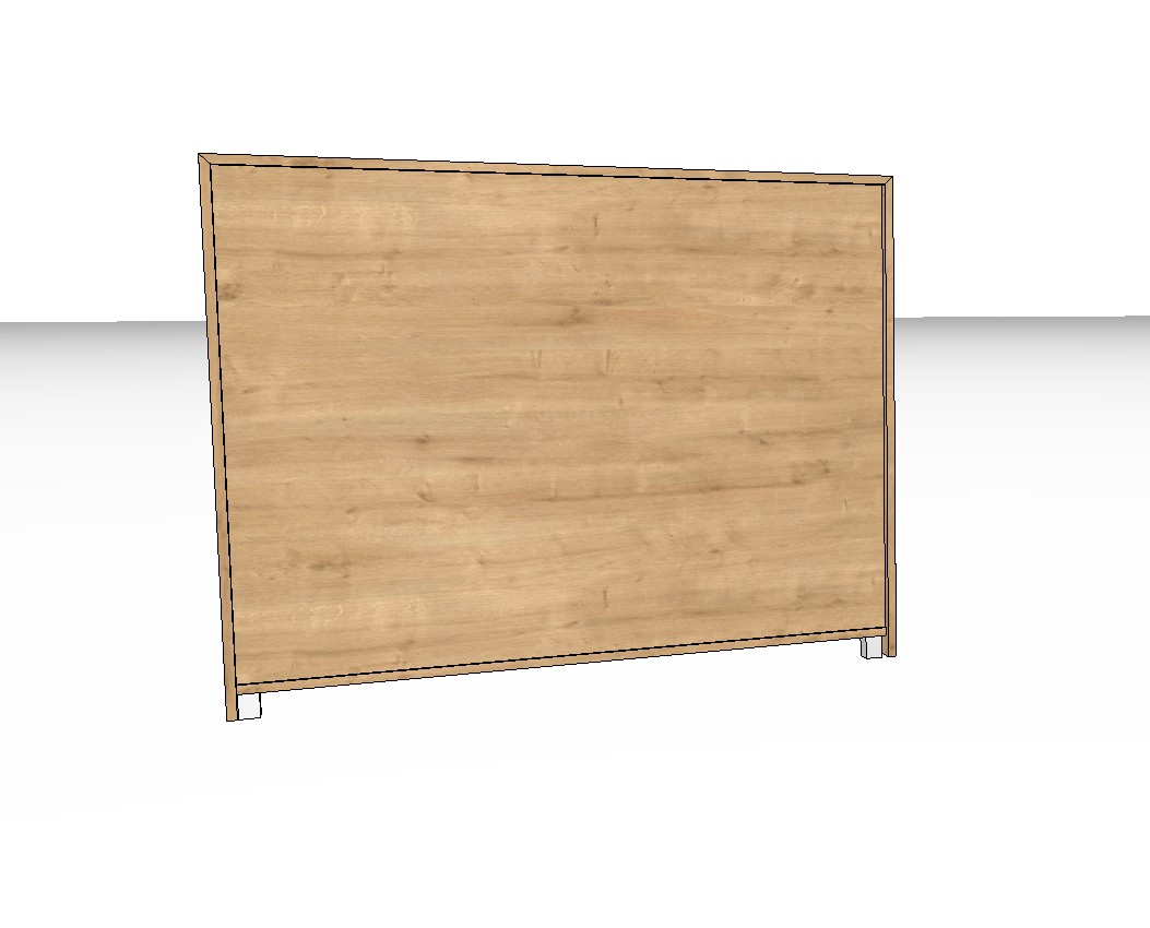 Rückansicht eines braunen Highboards vor weißem Hintergrund