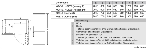 Siemens KG39EAWCA iQ500 Freistehende Kühl-Gefrier-Kombination mit Gefrierbereich unten 201 x 60 cm Weiß