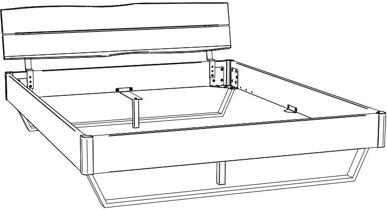 HA.5110.5554.7433 Hasena -  Lounge Bett Fossoli | Holzkopfteil Turano | Metallfuß Glyn | versch. Größen & Farben konfigurierbar