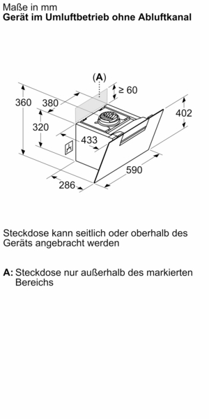 Siemens powerLine LC67JFN60 iQ300 Wand Dunstabzugshaube 60 cm Klarglas schwarz bedruckt