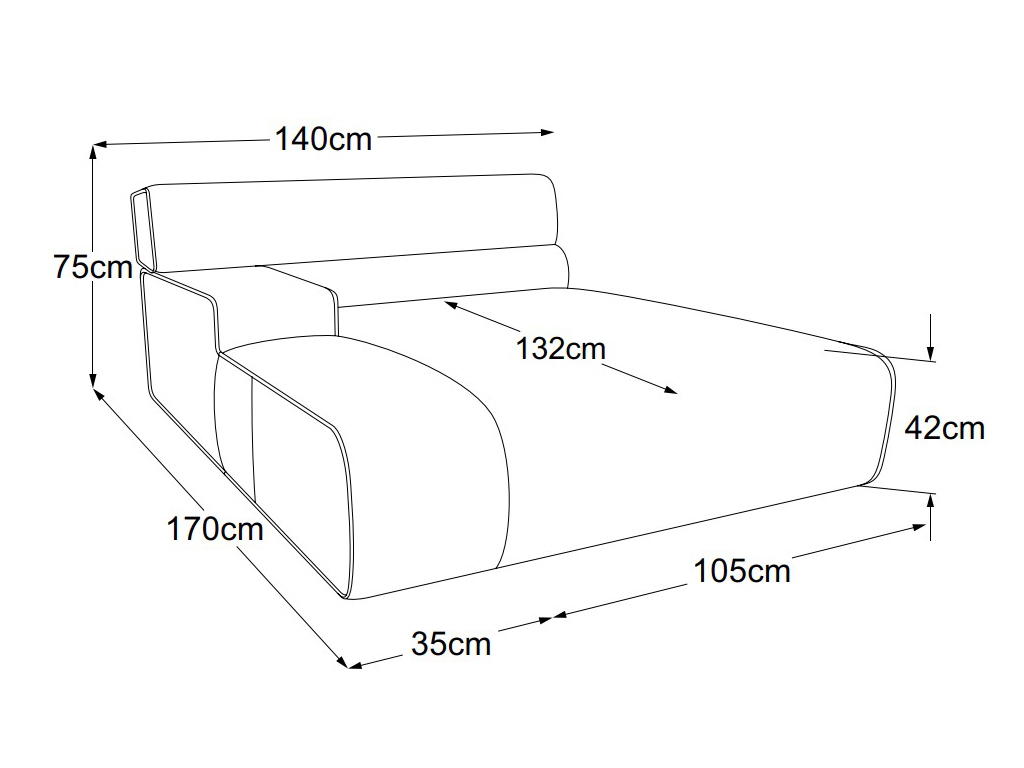 designwerk Colosseo - Recamiere Armteil links | B: 140 cm | ohne Funktion | D081121 designwerk Colosseo - Recamiere Armteil links | B: 140 cm | ohne Funktion | D081121