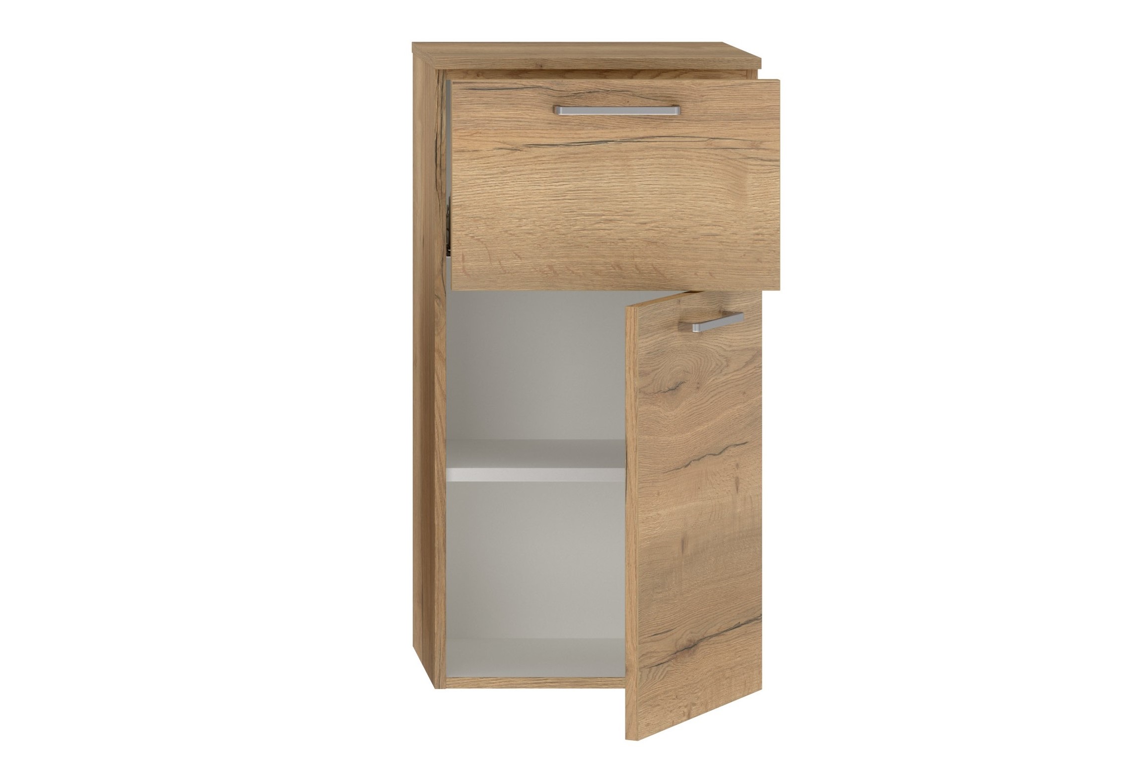 Badschrank braun mit Tür und Schublade nobilia
