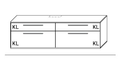 Illustration eines Lowboards vor weißem Hintergrund