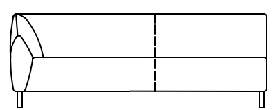 Illustration eines Sofaelements vor weißem Hintergrund freistil Rolf Benz 132