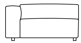 Illustration eines Sofaelements vor weißem Hintergrund freistil Rolf Benz 187