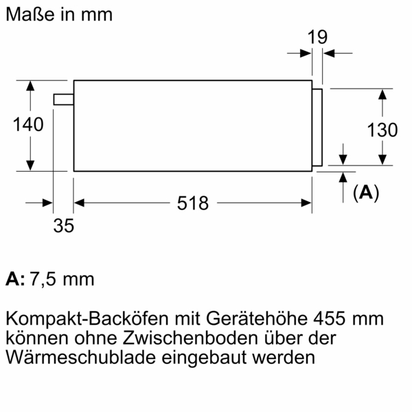 Siemens studioLine BI910C1B1 iQ700 Wärmeschublade |  60 x 14 cm 