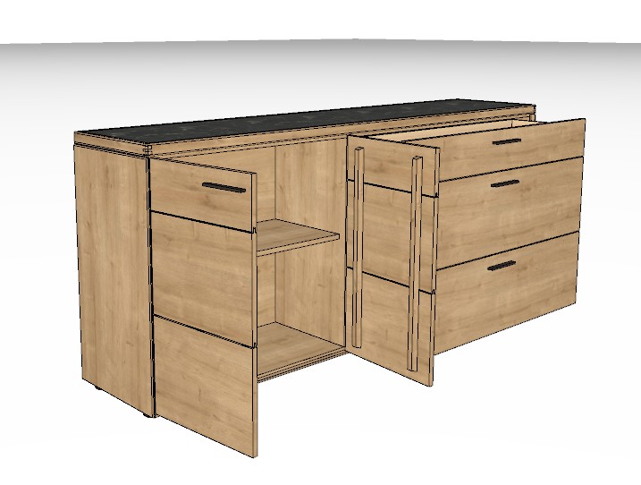 Wöstmann WM 2520 - Sideboard | Type 2173/2174 | B: 211,9 cm | Wildeiche massiv, Keramik